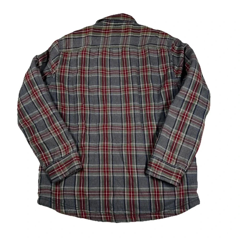 LL Bean Sherpa Lined Scotch‎ Plaid Shirt Jacket Men's S Shacket Slightly Fitted